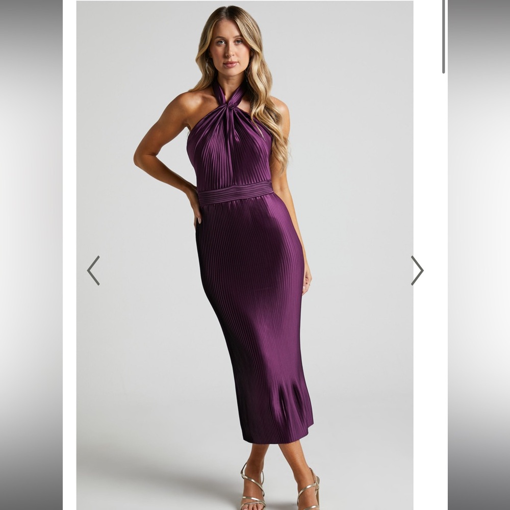 Showpo Marlette MIDI Dress Aubergine Purple size 4